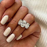 Sensational 3-Stones 6cttw Oval Cut Moissanite Wedding Engagement Ring Sterling Silver Fine Jewellery Rings With GRA