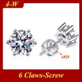 Fabulous 0.5ct-3ct Classic Moissanite Diamonds Silver Unisex Stud Earrings