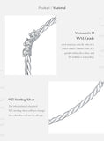 Twisted Rope Thin Braided VVS1 D Colour Moissanite 925 Silver Stacking Ring