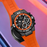 Fashion Quartz Analog Silicone Strap Date Waterproof Luminous Chronograph Casual Watches for Men - The Jewellery Supermarket