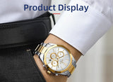 Top Brand Fashion Stainless Steel Waterproof Luminous Date Chronograph VIP New Popular Business Watches for Men - The Jewellery Supermarket