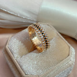 14K Gold Filled AAA Zircon Diamonds Full Paved Fashion Elegant Rings For Women