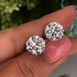Dazzling 2ct 8mm Moissanite Diamond Studs 925 Sterling Silver Earrings
