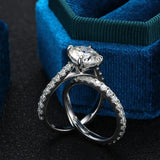 Marvelous D Colour VVS118K White Gold Plated Sterling Silver All Moissanite Row Rings Set For Women Fine Jewellery
