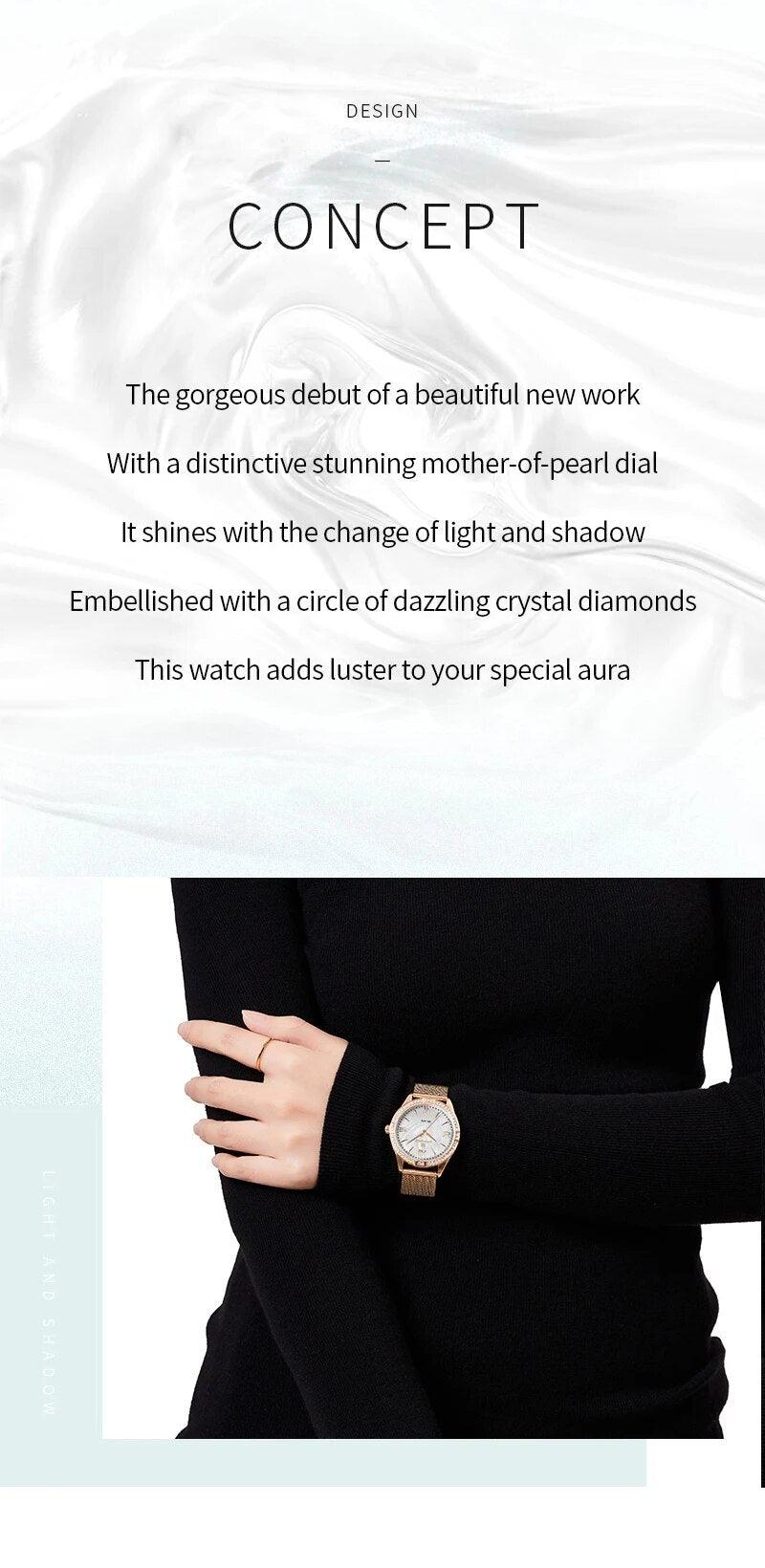 Luxury Famous Brand Bracelet Delicate Simple Dial Quartz Fashion Waterproof Ladies Watches - Ideal Presents - The Jewellery Supermarket
