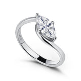 New Design Solitaire 1-2CT Marquise VVS1 D Colour Moissanite Diamonds Silver Ring
