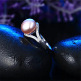 Luxury Multicolour Real Natural Freshwater Pearls AAA Zircon Diamonds Rings