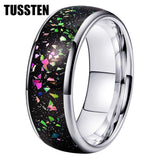 New Arrival 8MM Colorful Opal Fragments Inlay Domed Polished ShinyTungsten Carbide Ring for Men Women - The Jewellery Supermarket