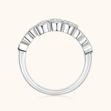 12 Stone 1.56cttw Sparkling Moissanite Twist Shank Silver Moissanite Engagement Rings