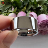 Flat Finish Design 10MM 12MM Wide Glossy Large Men's Shiny Wedding Tungsten Ring