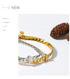 High Quality 18K Gold Plated Cuban Chain Stainless Steel Bracelet Bangle Quality Zircon Statement Fashion Jewellery - The Jewellery Supermarket