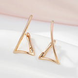 14 Karat Rolled Gold Triangle Simple Design Drop Daily Earrings For Women