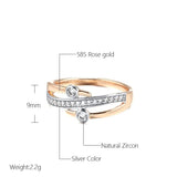 New Arrival Adorable Fashion Rolled 14K Rose Gold AAA Zircon Diamonds Ring - Fine Vintage Wedding Jewellery