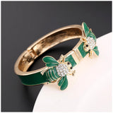 Unique Design Gold Plated with Enamel Double Bees Handmade Colorful Trendy 6 Colours Bracelets Bangles Jewellery - The Jewellery Supermarket