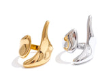 New Design 18K Gold Plated Stainless Steel Metal Geometric Adjustable Creative Ring