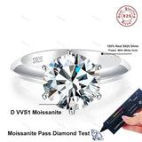 Stunning 0.5-5ct VVS1 D Colour Moissanite Diamonds Silver 18K WGP Wedding Ring
