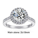 Dazzling 2ct Moissanite Diamonds Halo Engagement Wedding Rings For Women Silver Fine Jewellery with certificate