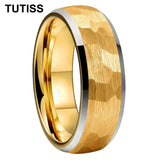 Beveled Edge Treatment Dome Hammer 4/6/8mm Tungsten Rings With Comfortable Fit