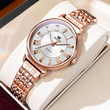 Luxury Classic Roman Scale Solid Stainless steel NEW Quartz Watches for Women Waterproof Date Women Wristwatches