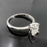 2 Carat Oval VVS1 D Colour 925 Sterling Silver Classic, Simple, Stylish and Shining Moissanite Rings for women