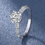 Terrific 1CT VVS1 GRA Certified Moissanite Diamonds Solitaire Rings, Engagement Wedding Silver Fine Jewellery