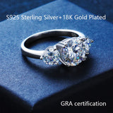 Excellent 3CT GRA Certified Double Halo Moissanite Rings for Women Engagement Wedding S925 Sterling Silver Jewellery