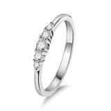 Fine 0.13 CTTW VVS1 D Colour 5 Stones Moissanite Diamonds Engagement Silver Rings