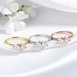 New Design Double Pear Cut VVS1 D Colour Moissanite Diamonds Silver Wedding Rings