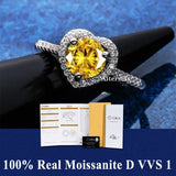 S925 Silver D VVS1 100% Real Moissanite Ring Adjustable Size Pass Diamond with GRA Certificate 18K Plating Rings