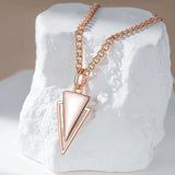 Luxury Filled Rose Gold of 14-Karat Purity Geometric Glossy Necklace For Women - High Quality Jewellery