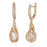14K Gold Filled Luxury AAA Zircon Diamonds Long Dangle Sparkling Earrings For Women