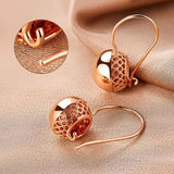 14K Rolled Gold Big Glossy AAA Zircon Diamonds Ball Drop Earrings Ethnic Jewellery