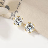 New 3MM-8MM Moissanite Diamonds Stud Earrings for Men Women
