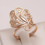 14 Karat Gold Filled Fashion Glossy Unique Pattern Ethnic Big Rings for Women