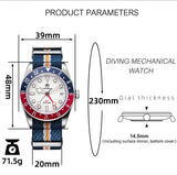 20Bar BGW9 Luminous Swiss Ronda 515-24H GMT Quartz Dive Stainless Steel Watches