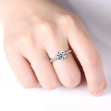 Elegant D Colour VVS1 Moissanite Diamond Solitaire Rings for Women Silver Ring Wedding Engagement Fine Jewellery