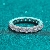 Admirable VVS1 D Colour Moissanite Diamonds Silver 18KGP Engagement Eternity Ring