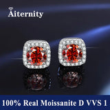 Fine Moissanite Diamonds S925 Sterling Silver Stud Earrings For Women And Men