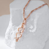 Marvelous Light Luxury Spiral Geometric Rolled 14K Rose Gold AAA Zircon Diamonds Necklace - Trendy Jewellery