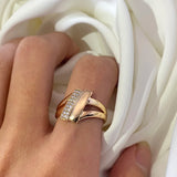 14 Karat Gold Filled Trend Minimalist Geometry AAA Zircon Diamonds Elegant Women's Rings