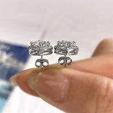 Luxury Certified Moissanite Diamonds Stud Earrings for Women/Men. Sterling Silver Round Halo Earrings Fine Jewellery - The Jewellery Supermarket