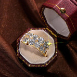 Trendy 3.26cttw D Colour VVS1 Full Moissanite Engagement Rings For Women S925 Silver 18K Gold Plated Fine Jewellery