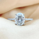 Super Oval Cut 1CT 2CT 3CT VVS1 D Colour Moissanite Diamond Silver Wedding Ring