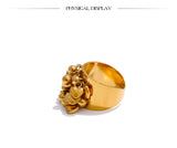 18K Gold High Quality Stainless Steel Metal Heart Tassel Handmade Exclusive Design Ring