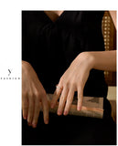 18K Gold Plated Natural Freshwater Pearls Stainless Steel Waterproof Index Finger Ring