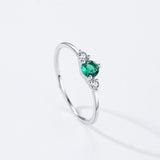 New Charming 925 Sterling Silver Green White AAAA Lab Created Diamond Rings