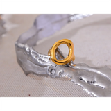 18K Gold Plated Creative Stainless Steel Geometric Hollow Golden Minimalist Ring