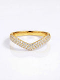 Fashion Real Round Moissanite Diamond V-Shape Ring Fine Jewellery