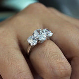 Sensational 3-Stones 6cttw Oval Cut Moissanite Wedding Engagement Ring Sterling Silver Fine Jewellery Rings With GRA