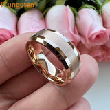 New Gold Plated 6mm 8mm Tungsten Engagement Wedding Comfort Fit Rings for Men, Women - Fashion Jewellery for Couples